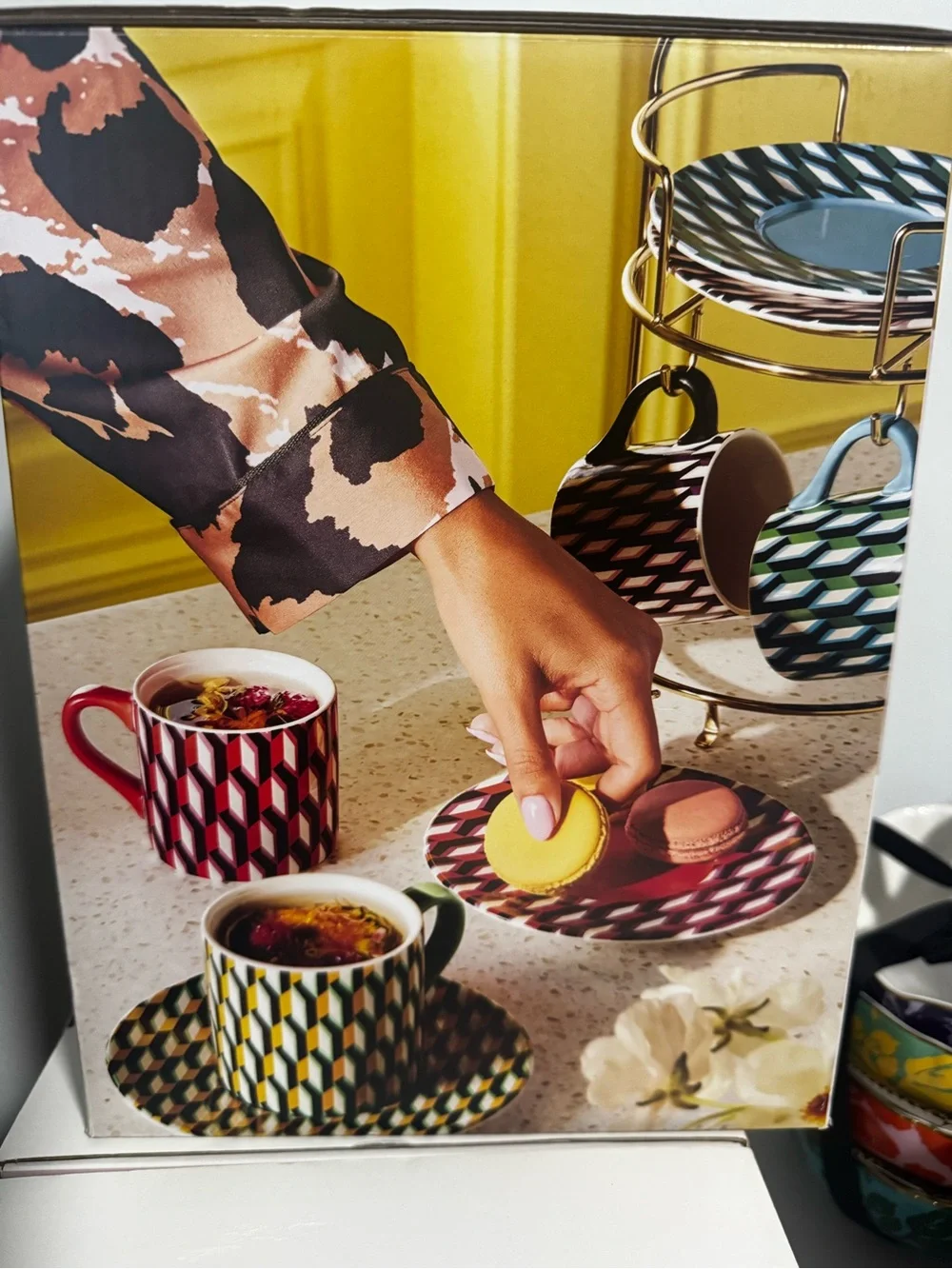 Diane Von Furstenberg Multicolor Geometric Mug & Saucer Set